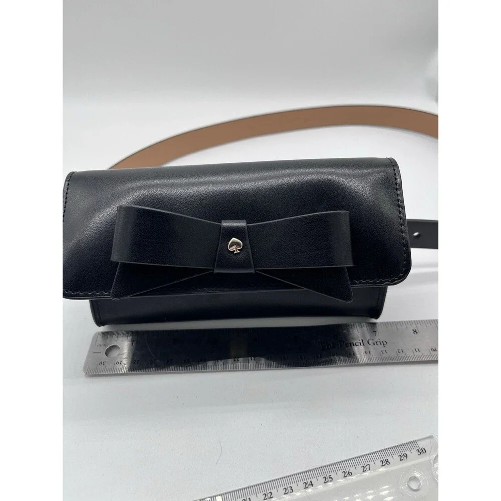 Kate Spade Bow Tie leather belt bag Fanny Pack ~ Black L/XL